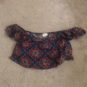 LA Hearts Off The Shoulder Crop Top